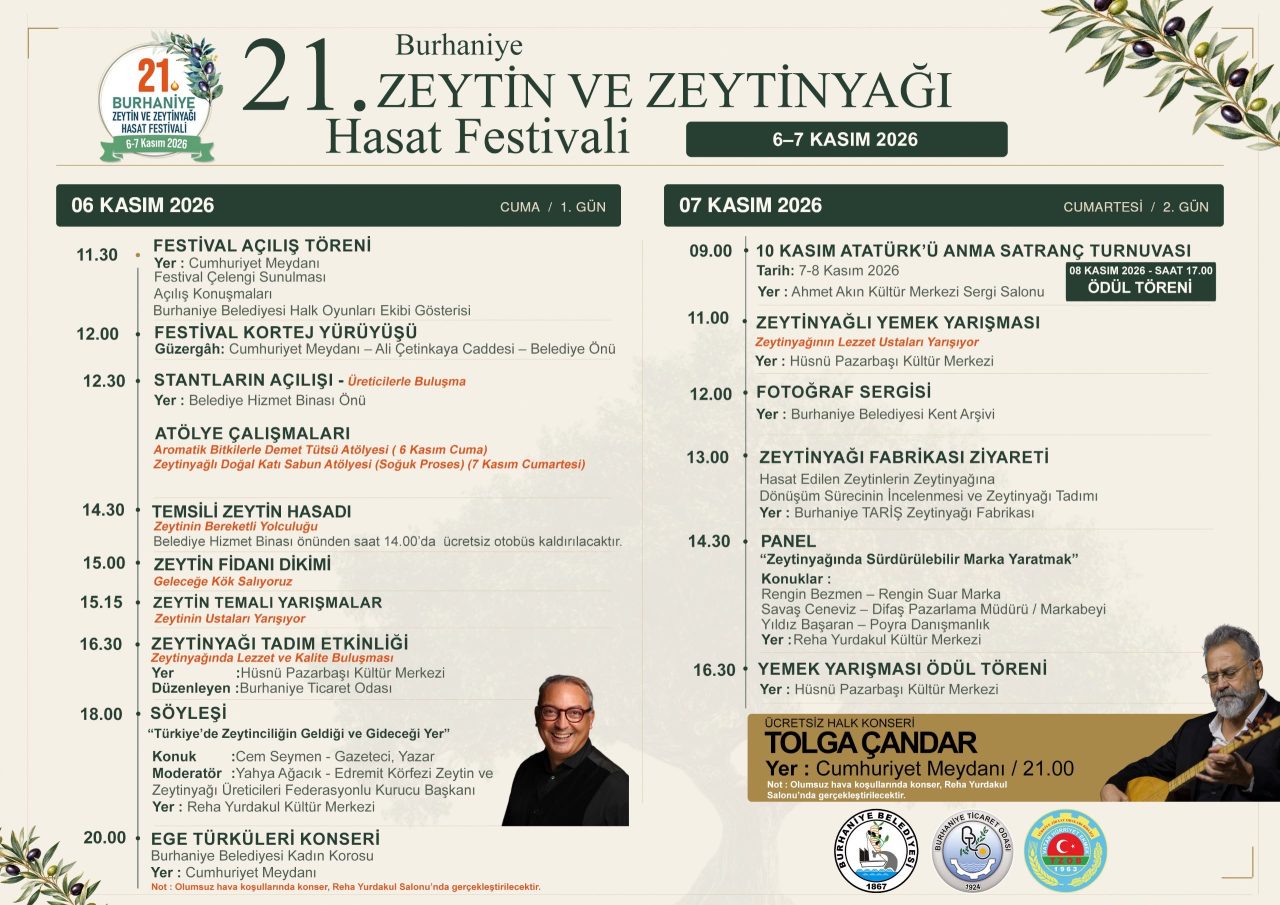 Burhaniye’de Zeytin ve Zeytinyağı Hasat Festivali Düzenlenecek